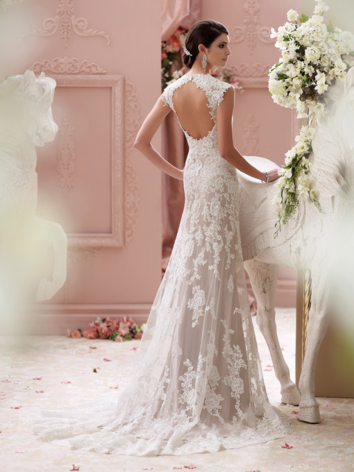 Ivory/Blush Sweetheart Lace Mermaid Wedding Dress - Xdressy