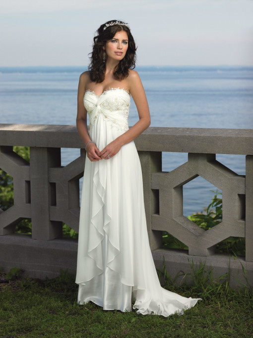 Enchanting by Mon Cheri 18107 in Ivory and White